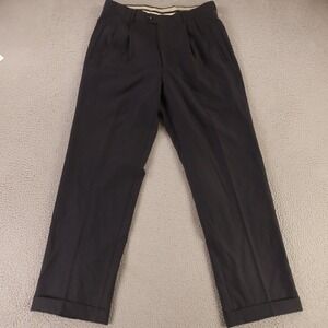 Angelico Pants Mens 33 Blue 100% Wool Worsted Super 120s Twill Italy 33x31‎
